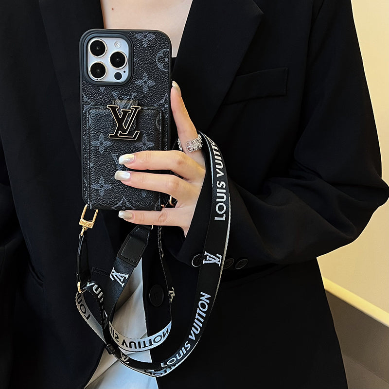 Louis Card Bag Chain Black iPhone Case