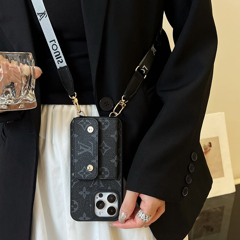 Louis Card Bag Chain Black iPhone Case