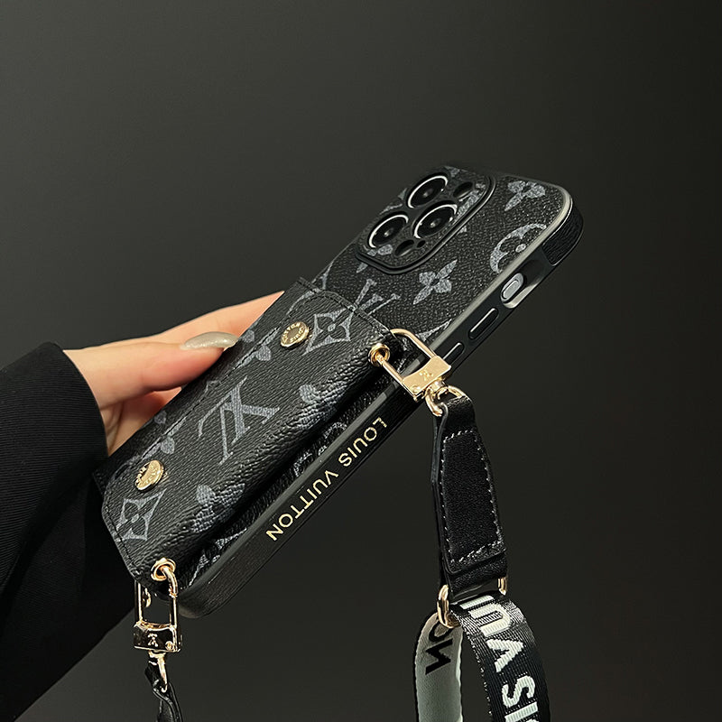 Louis Card Bag Chain Black iPhone Case