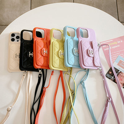 CC Card Bag Leather Chain iPhone Case