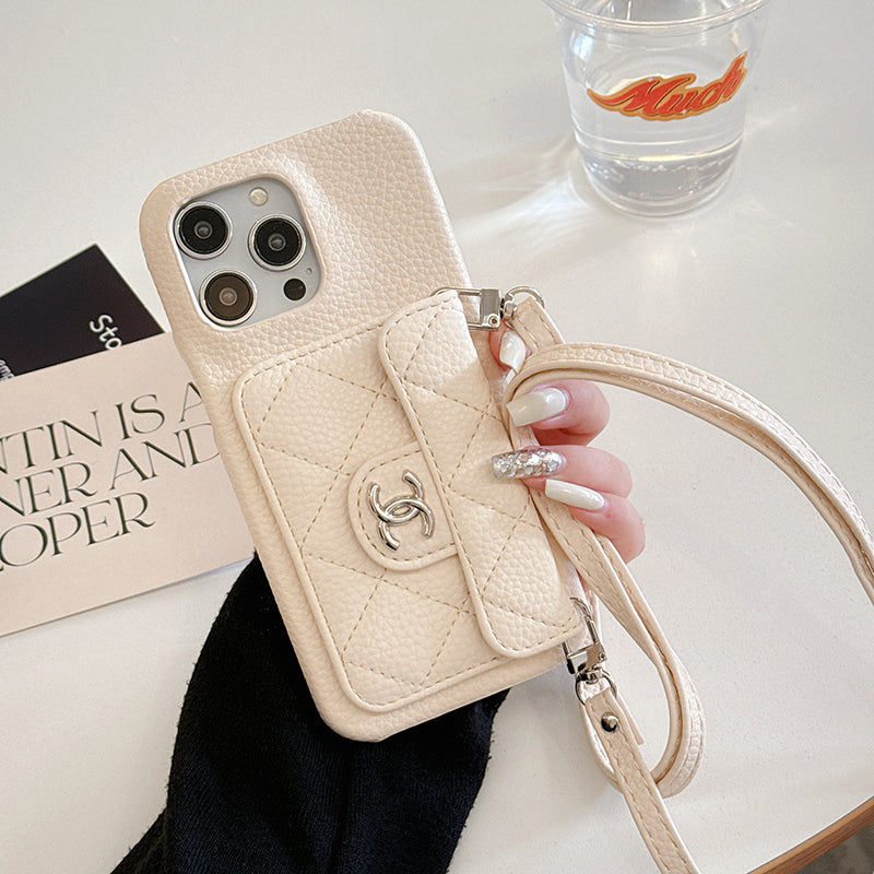 CC Card Bag Leather Chain iPhone Case