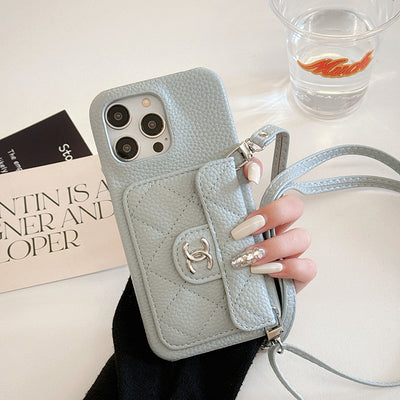 CC Card Bag Leather Chain iPhone Case