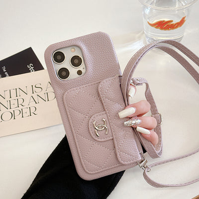 CC Card Bag Leather Chain iPhone Case