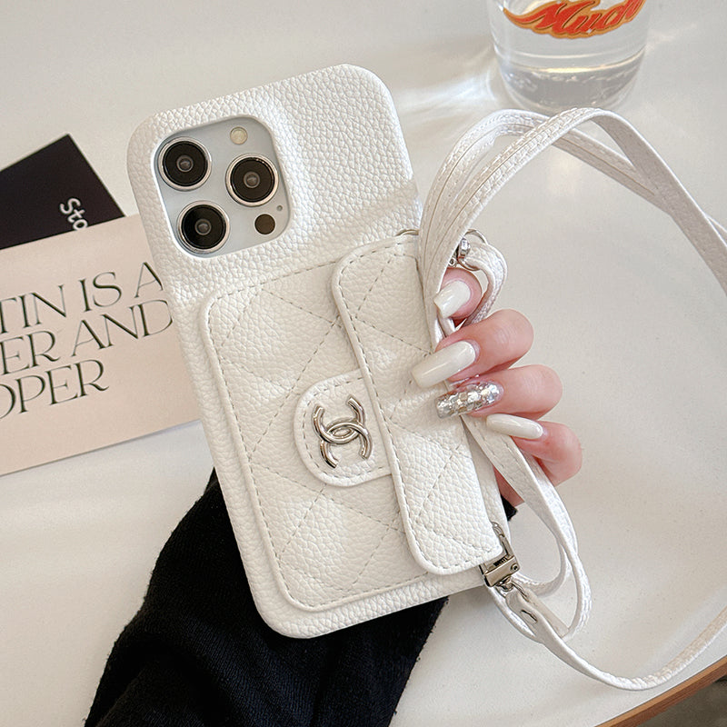 CC Card Bag Leather Chain iPhone Case