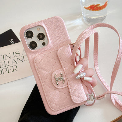 CC Card Bag Leather Chain iPhone Case