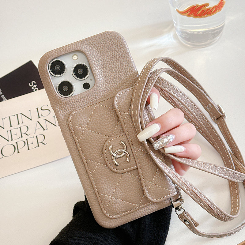 CC Card Bag Leather Chain iPhone Case