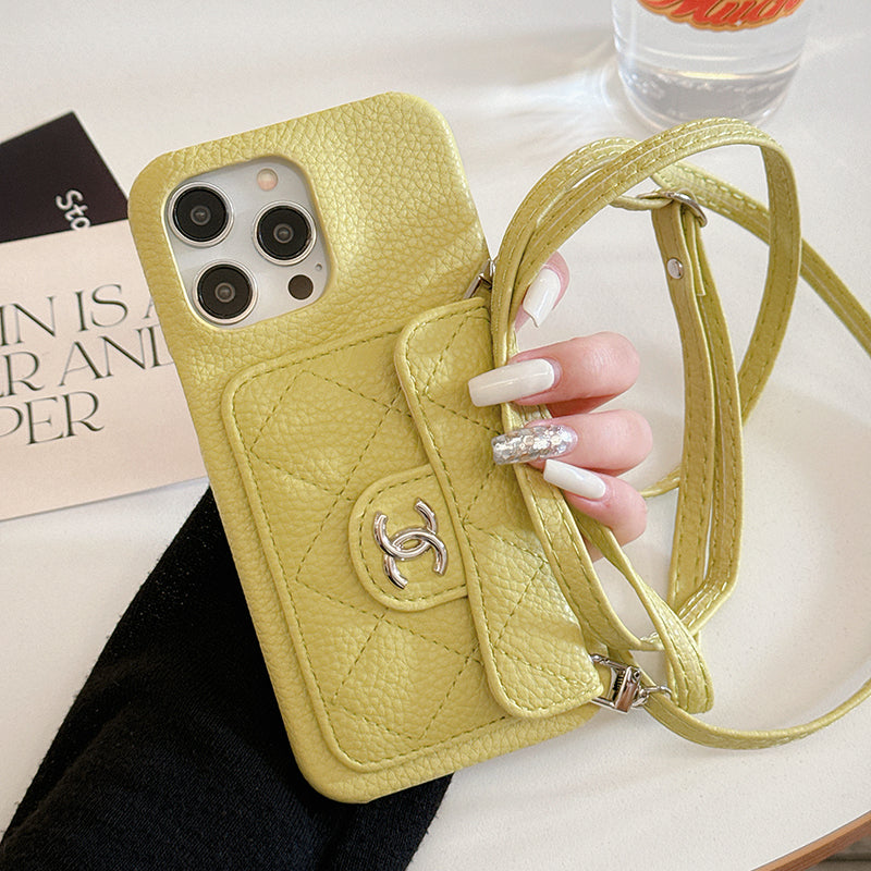 CC Card Bag Leather Chain iPhone Case