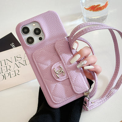 CC Card Bag Leather Chain iPhone Case