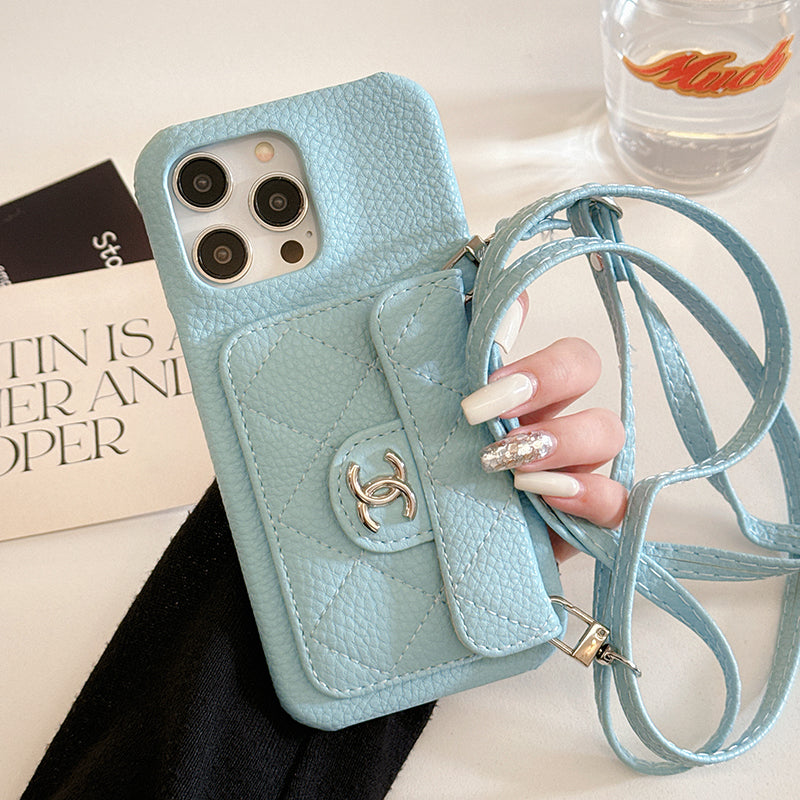 CC Card Bag Leather Chain iPhone Case