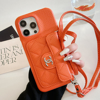 CC Card Bag Leather Chain iPhone Case