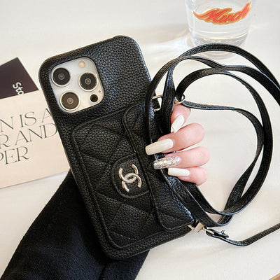 CC Card Bag Leather Chain iPhone Case