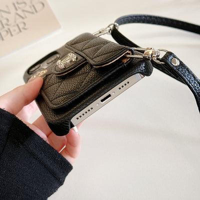 CC Card Bag Leather Chain iPhone Case