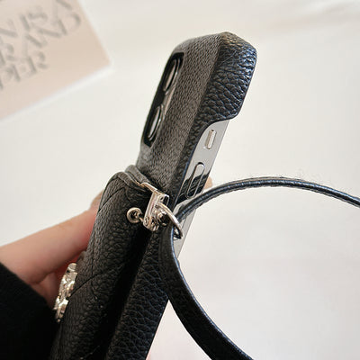 CC Card Bag Leather Chain iPhone Case