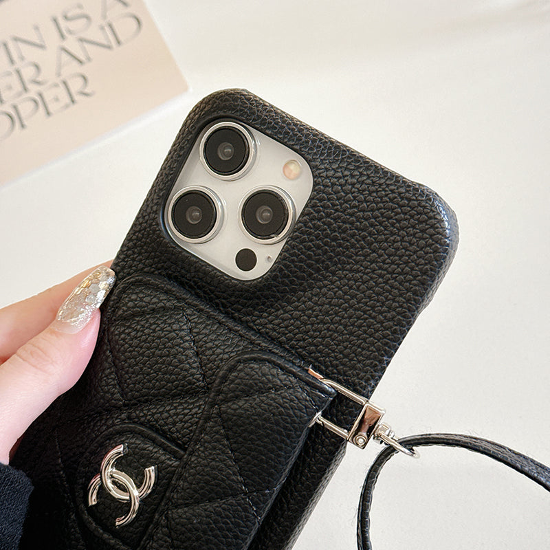 CC Card Bag Leather Chain iPhone Case