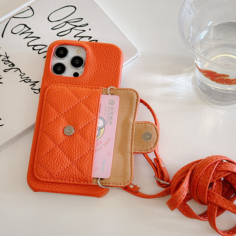 CC Card Bag Leather Chain iPhone Case