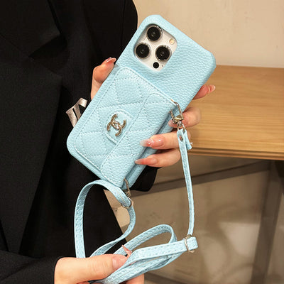 CC Card Bag Leather Chain iPhone Case