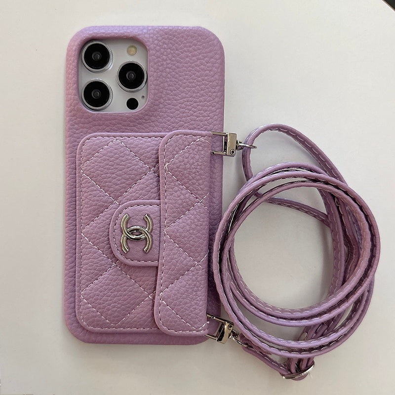 CC Card Bag Leather Chain iPhone Case