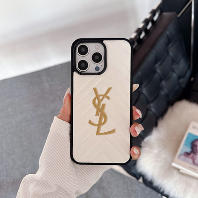 Saint Black & White Leather iPhone Case