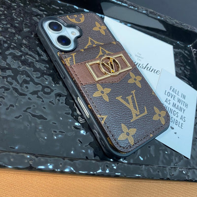 Louis Card Bag Gold Logo iPhone Case