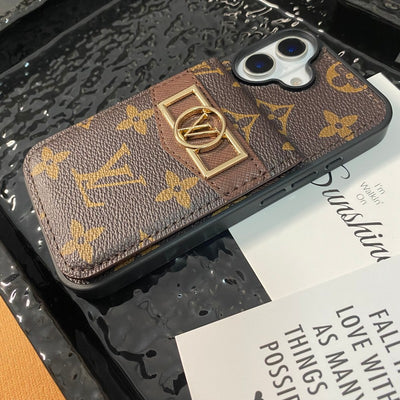 Louis Card Bag Gold Logo iPhone Case