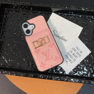 Louis Card Bag Gold Logo iPhone Case