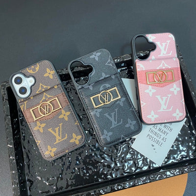 Louis Card Bag Gold Logo iPhone Case