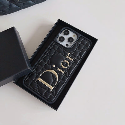 CD Gold Logo Leather iPhone Case