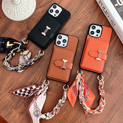 H Card Bag Scarves Leather iPhone Case