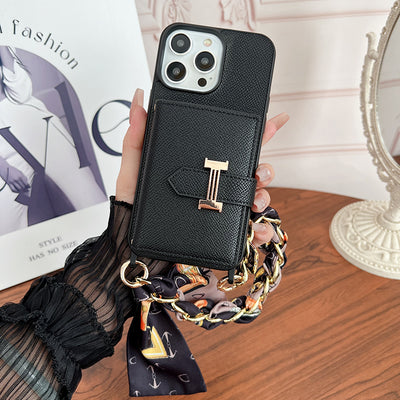 H Card Bag Scarves Leather iPhone Case