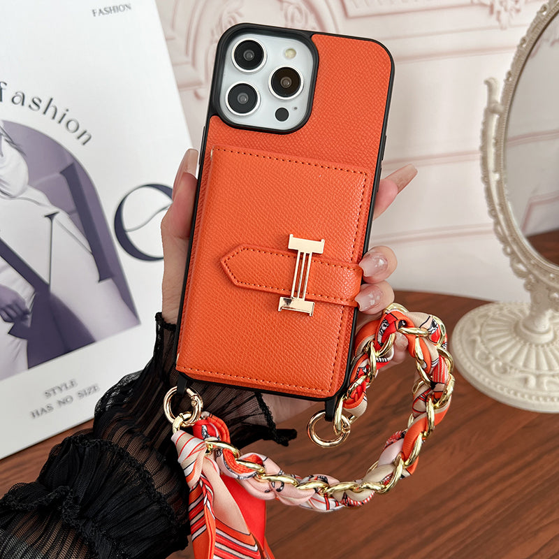 H Card Bag Scarves Leather iPhone Case