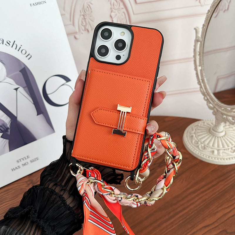 H Card Bag Scarves Leather iPhone Case