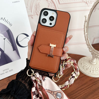 H Card Bag Scarves Leather iPhone Case