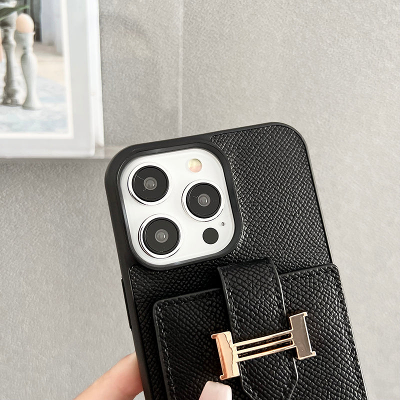 H Card Bag Scarves Leather iPhone Case