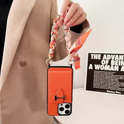 H Card Bag Scarves Leather iPhone Case