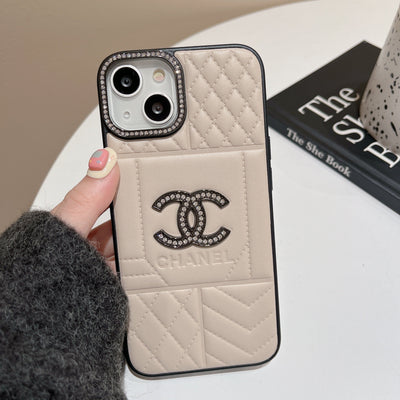 CC Rhombus Leather iPhone Case