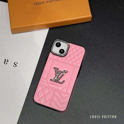 Louis Rhombus Leather iPhone Case