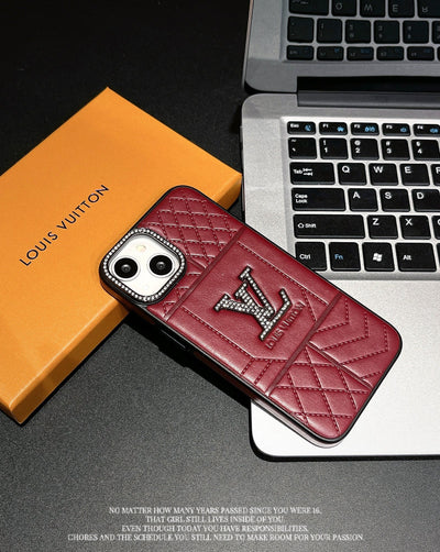 Louis Rhombus Leather iPhone Case