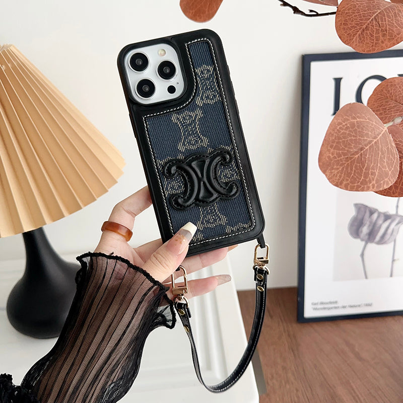 CE Hand Holder Leather iPhone Case