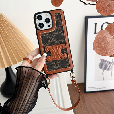 CE Hand Holder Leather iPhone Case