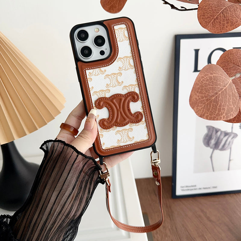 CE Hand Holder Leather iPhone Case