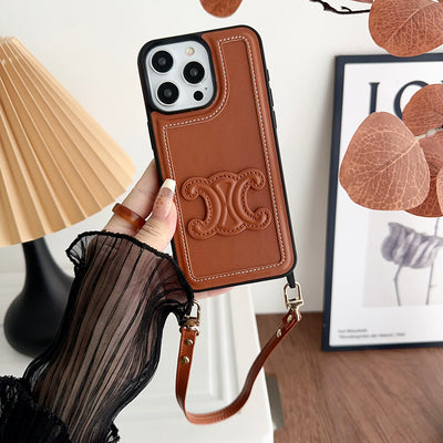 CE Hand Holder Leather iPhone Case