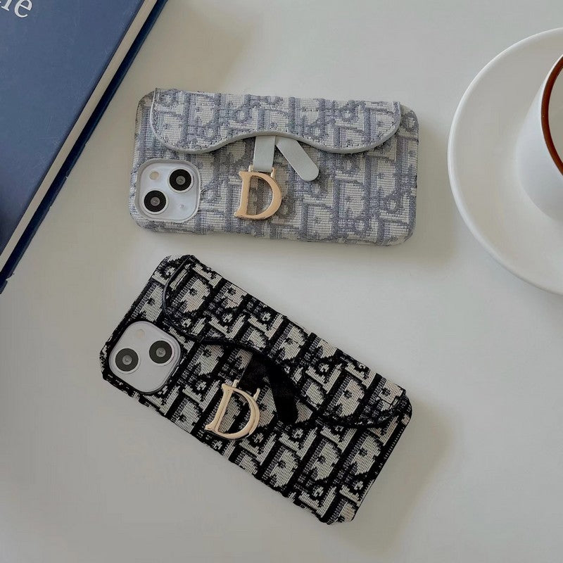 CD Black & Grey Fabric iPhone Case