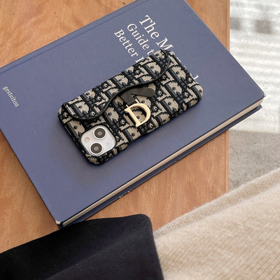 CD Black & Grey Fabric iPhone Case