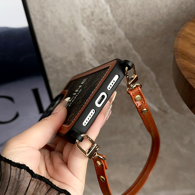 CE Hand Holder Leather iPhone Case