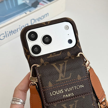 Louis GG Crossbody Chain Card iPhone Case