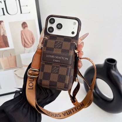 Louis GG Crossbody Chain Card iPhone Case
