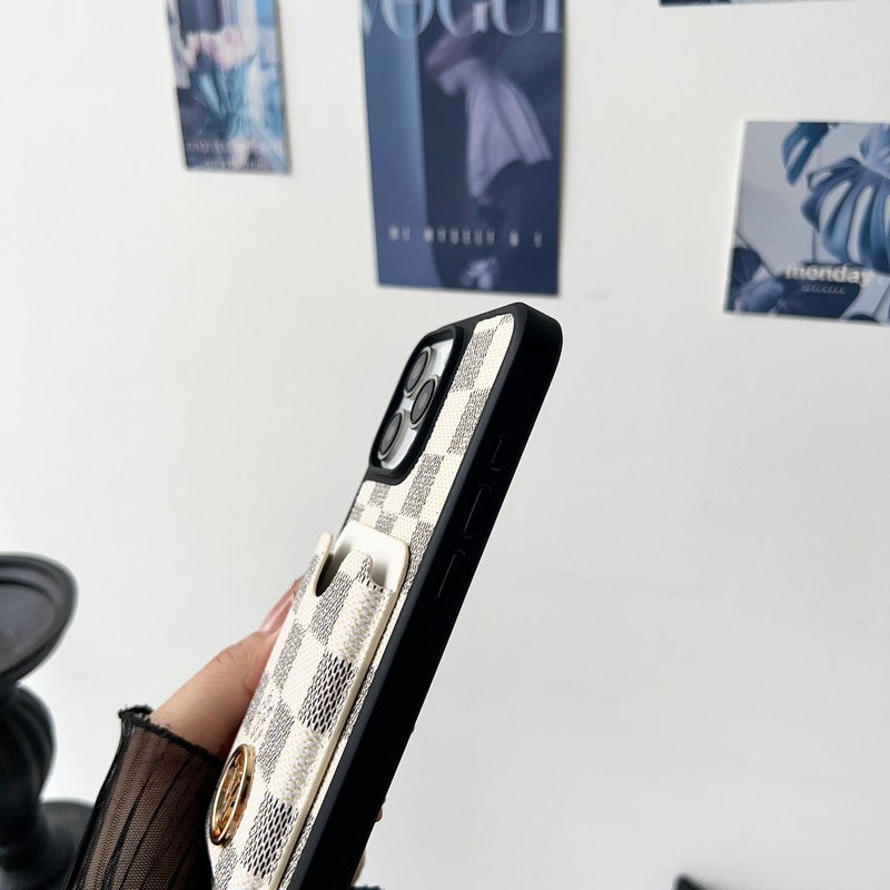 Louis GG New Card Holder Black Camera Cover iPhone Case