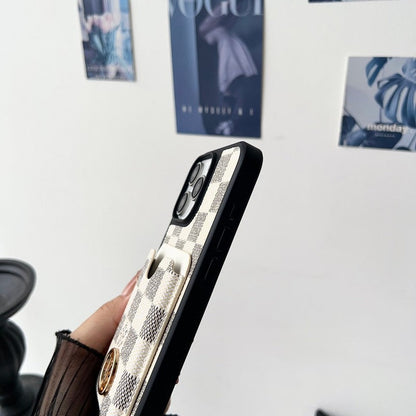 Louis GG New Card Holder Black Camera Cover iPhone Case