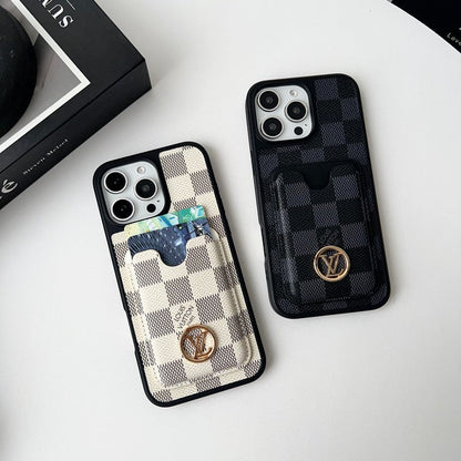 Louis GG New Card Holder Black Camera Cover iPhone Case
