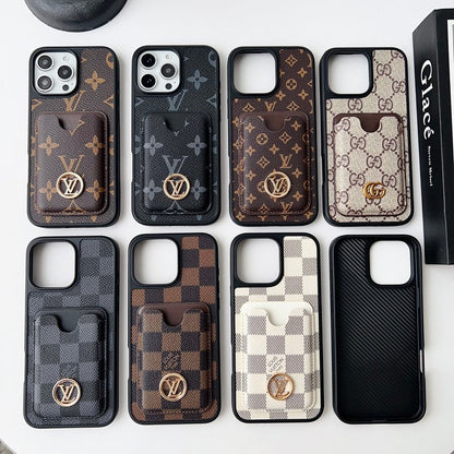 Louis GG New Card Holder Black Camera Cover iPhone Case